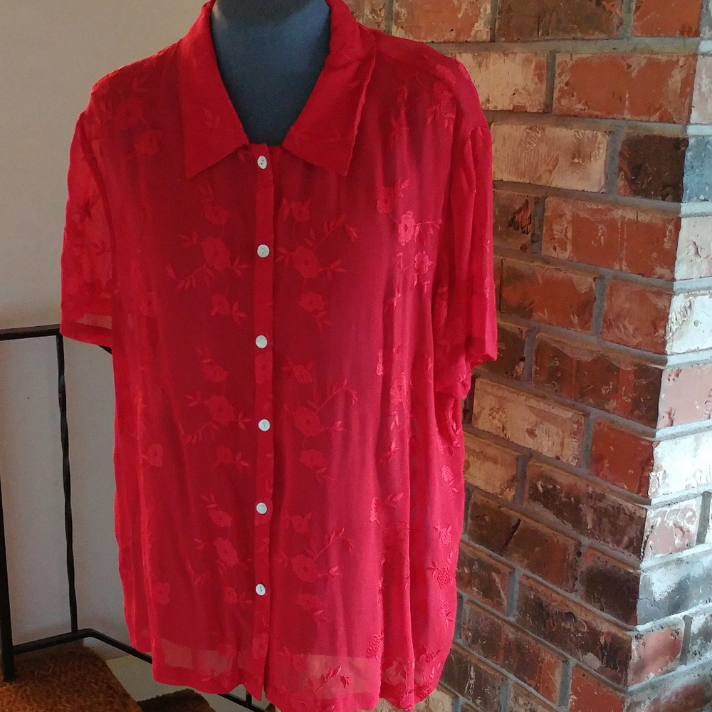 Sheer embroidered blouse